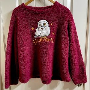 Harry Potter Hogwarts Owl Fuzzy Sherpa Burgundy Sleep
Shirt - Size L (12-14)